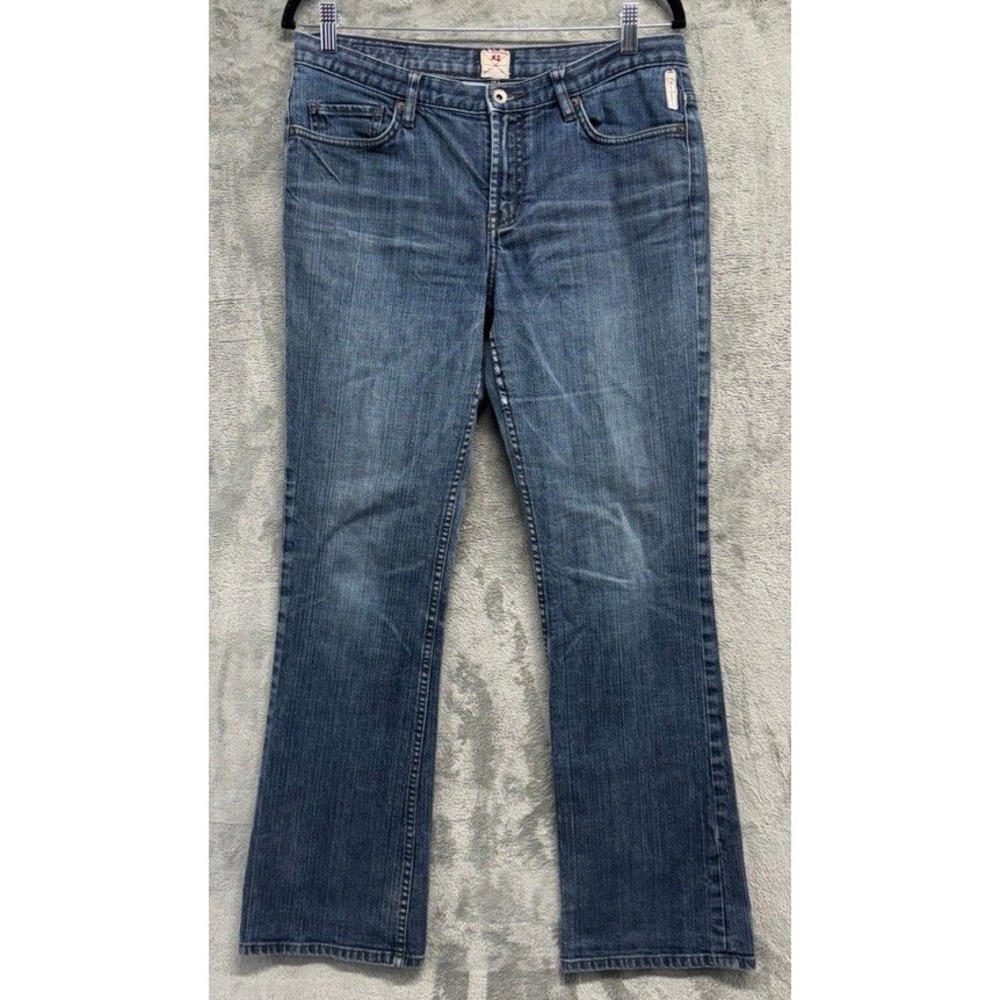 X2 Denim Laboratory Womens Medium Wash Straight Leg Blue Jeans 33x31